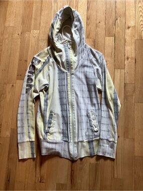 Bench Women's Hooded Zip Sweatshirt in White, Gray & Yellow